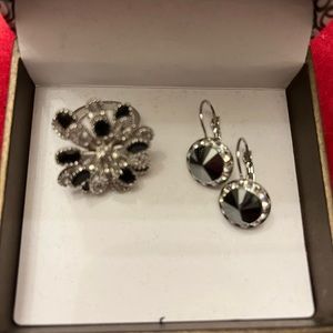 Earrings - Swarovski Crystal, Costume Statement Ring